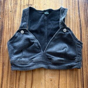 WILD FABLE black denim crop top